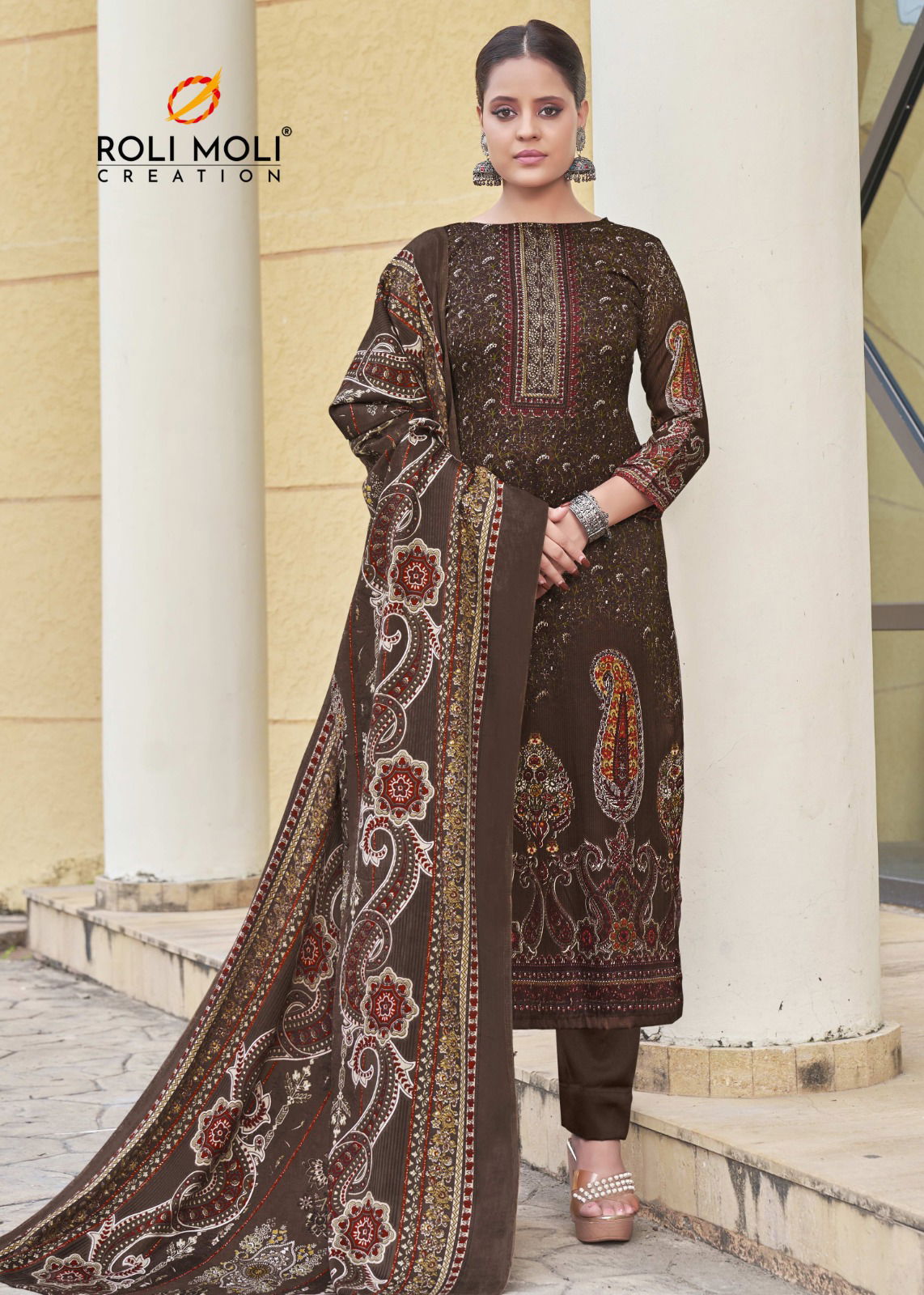 Eraya By Roli Moli Printed Pashmina Dress Material Wholesale Price In Surat
